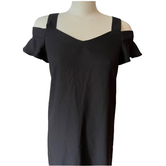 Banana Republic Open Shoulder Black Dress Sz 2 (XS) Womens Classic Little Black - Picture 7 of 10